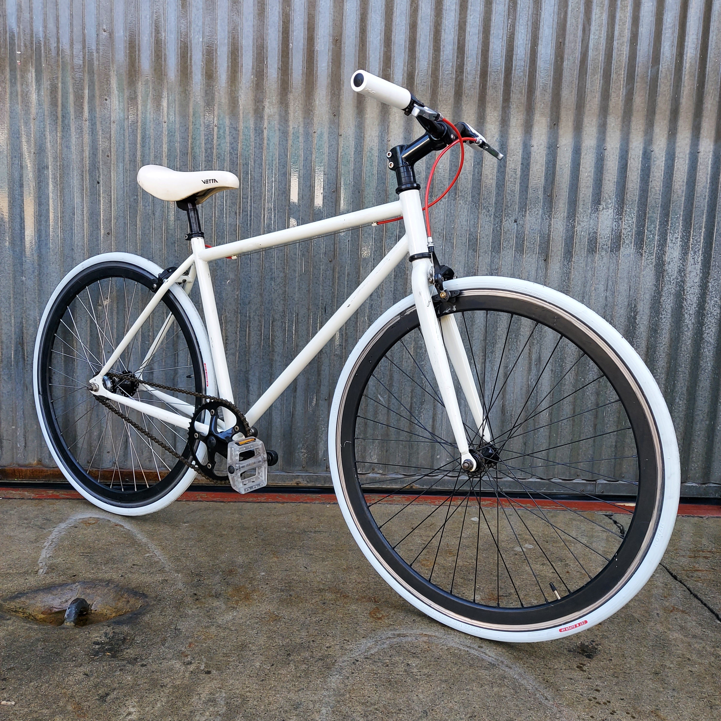 urban fixie bike Fixie White Urban Bike Prop Rental Bicycle – Coco's Variety