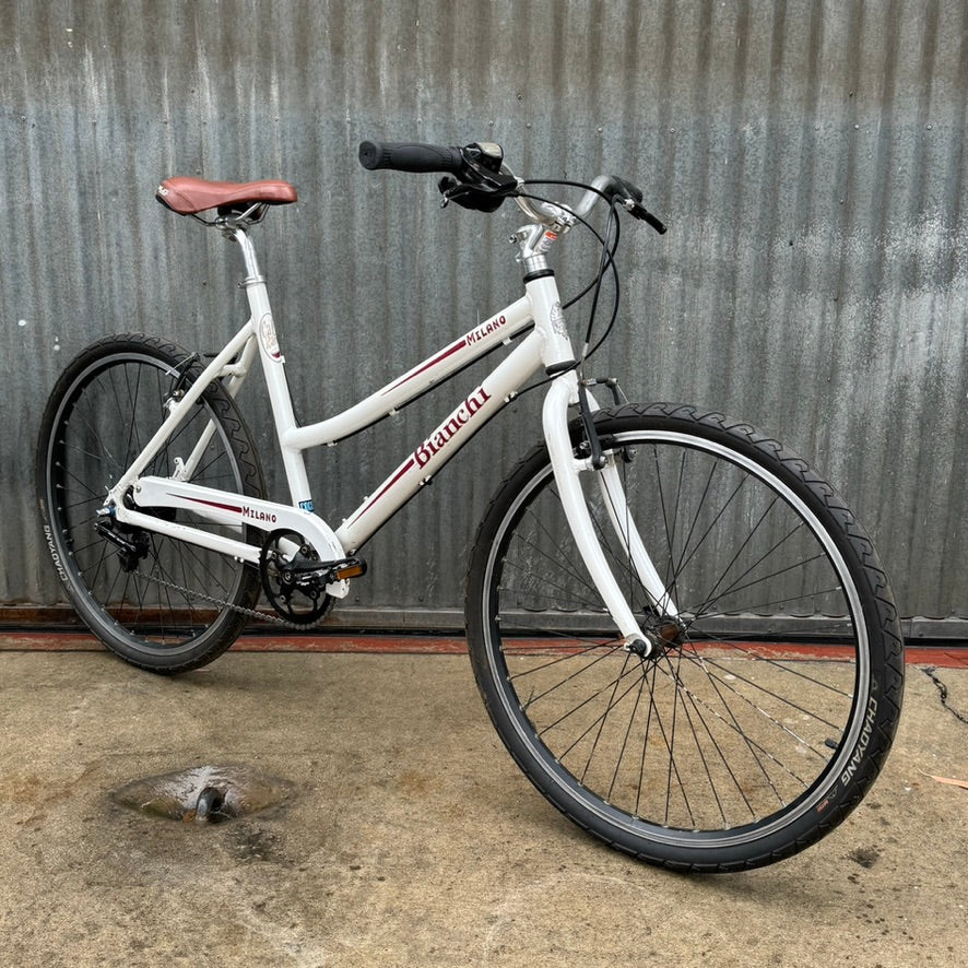 bianchi auto milano bicycle Used Bianchi Milano Stepthrough – Coco's Variety