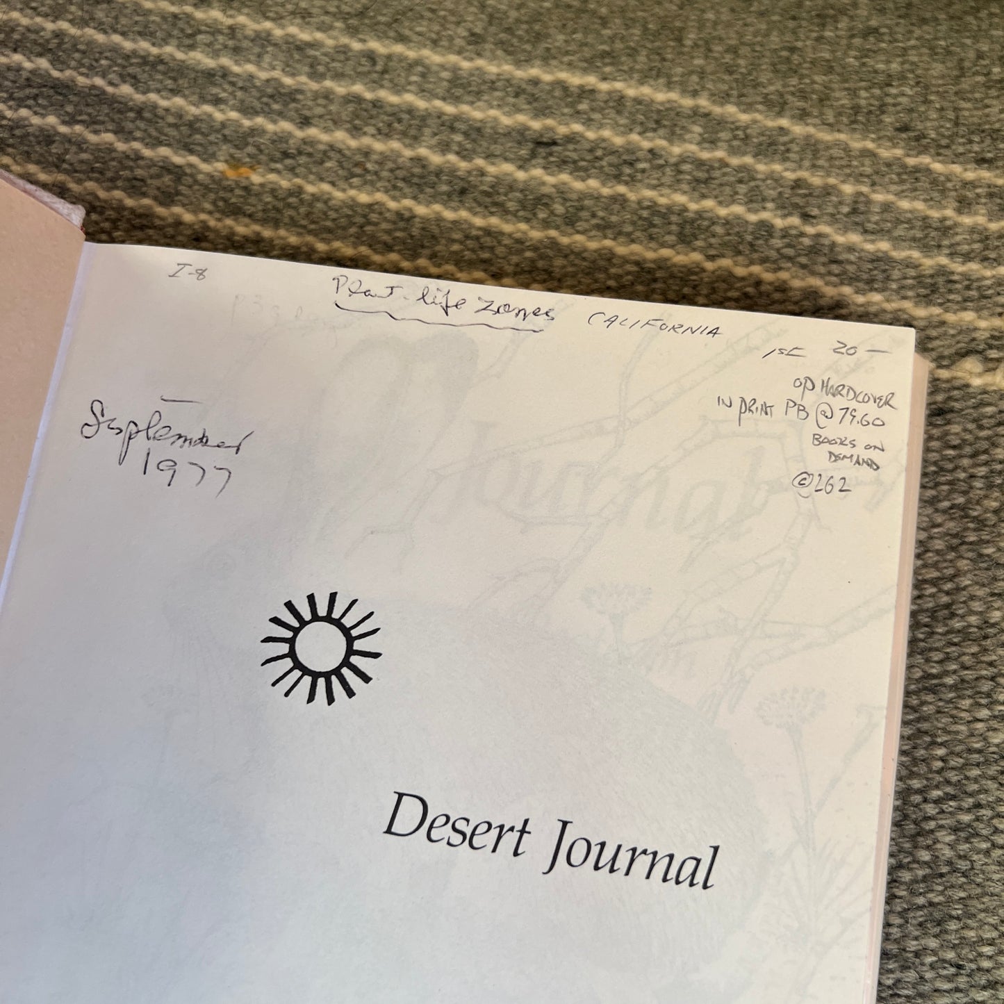 Desert Journal: A Naturalist Reflects on Arid California by Raymond Cowles