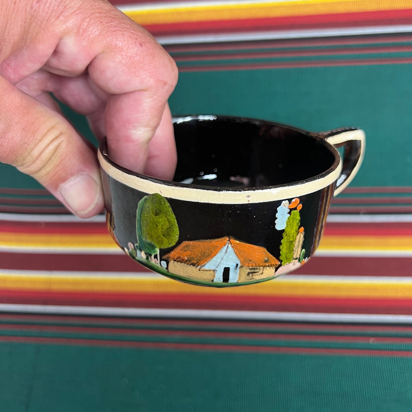 1940's Tlaquepaque Black Glazed Pottery Set