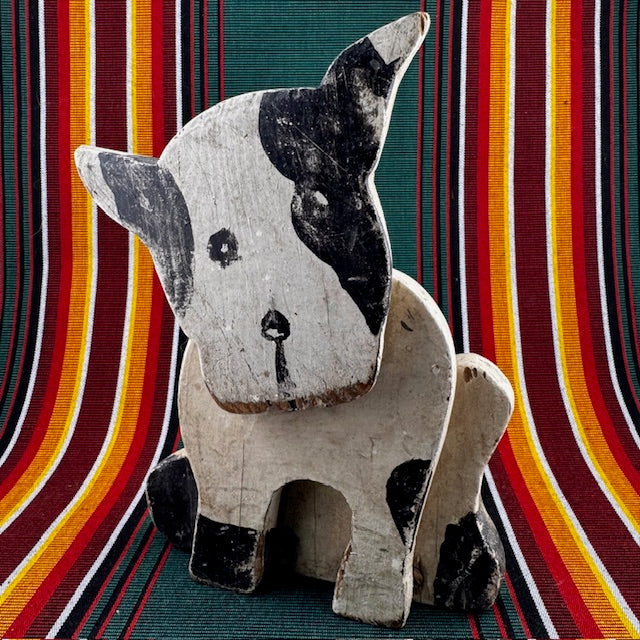 1930's Folk Art Petey Black and White Dog from Our Gang