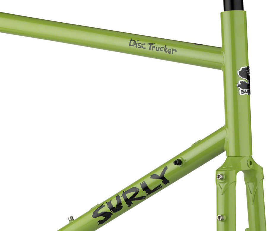 Surly Disc Trucker Frame and Fork - Multiple Sizes - Pea Lime Soup Green & Bituminous Gray- Brand New in Box