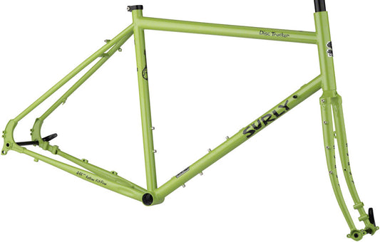Surly Disc Trucker Frame and Fork - Multiple Sizes - Pea Lime Soup Green & Bituminous Gray- Brand New in Box