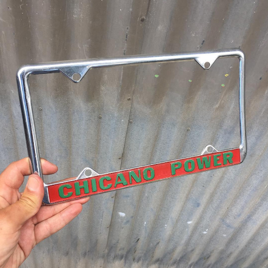 Chicano Power License Plate Frame