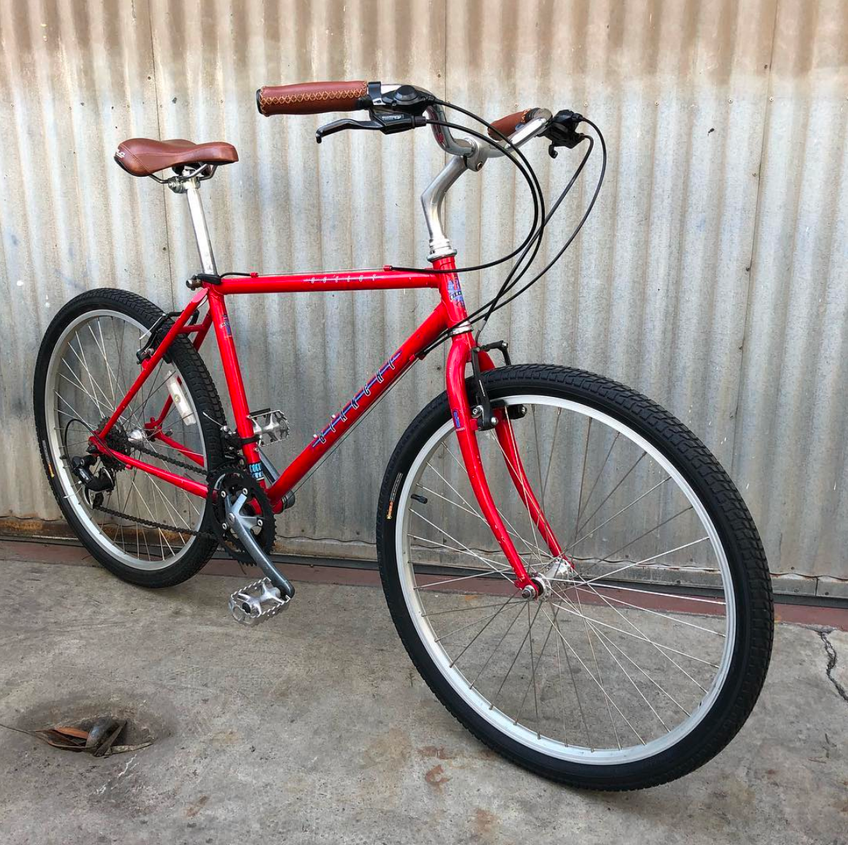 Bianchi Ocelot City Bike Burrito Slayer Conversion with Upright Bars and Swept Back Handlebars