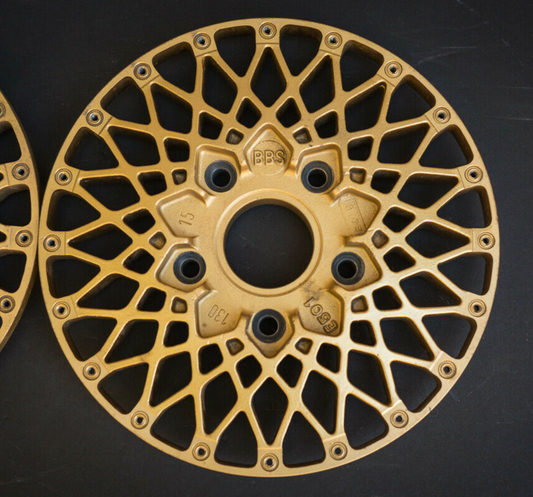 BBS Motorsport E50 15" x 10" PAIR Porsche 5x130 - Beautiful Magnesium Centers