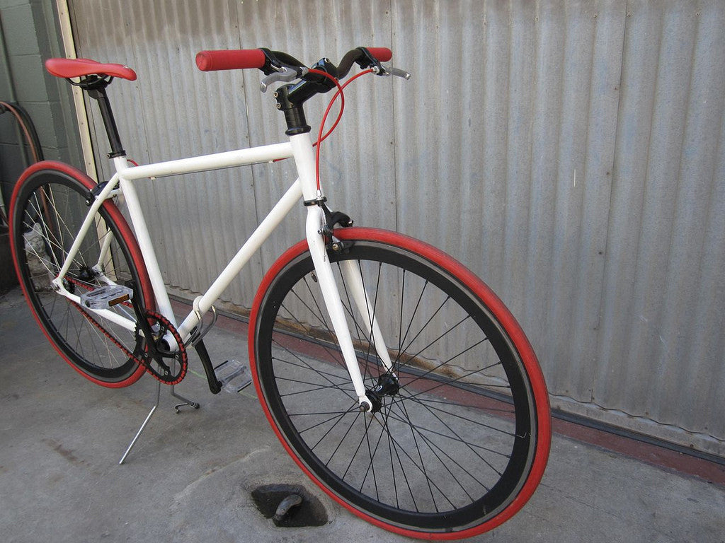 urban bike fixie Fixie White Urban Bike Prop Rental Bicycle – Coco's Variety