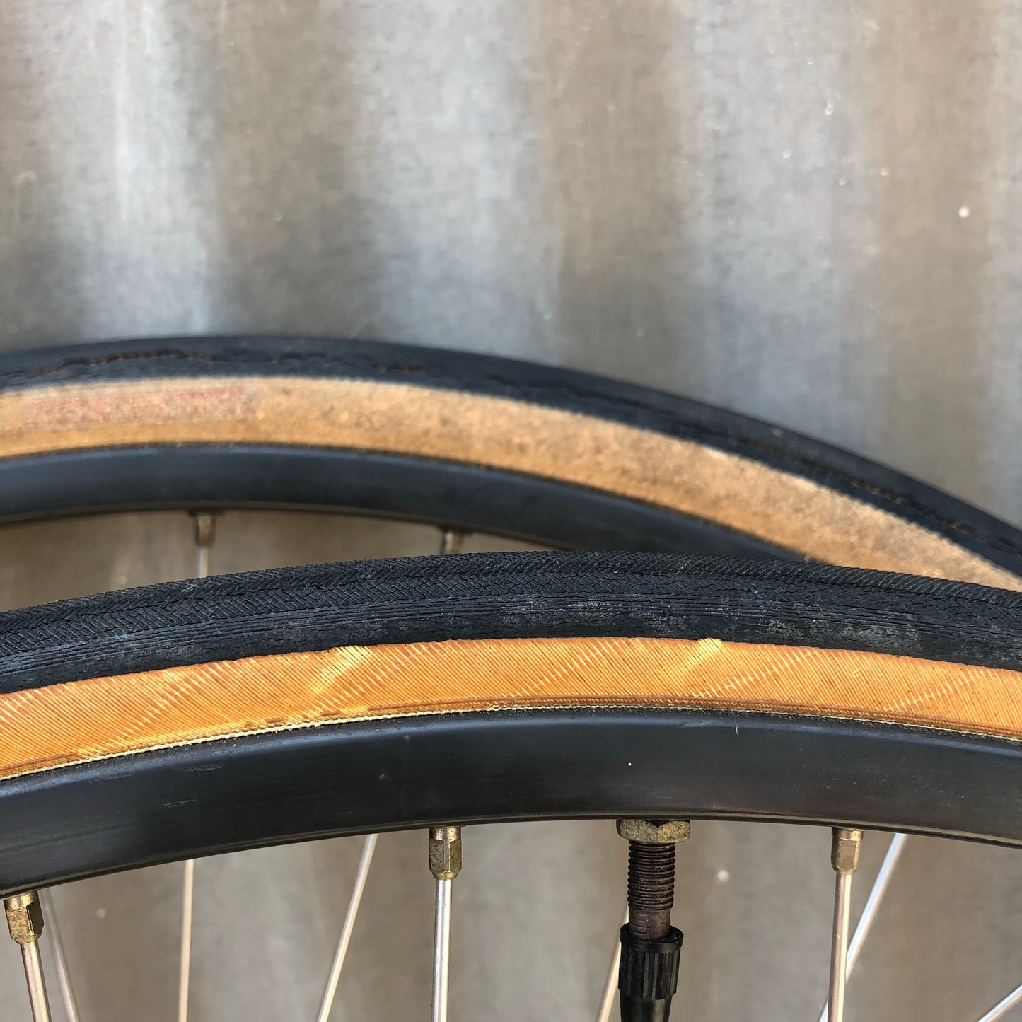 Vintage Campagnolo Wheelset - Record High Flange Hubs Laced with Stainless Spokes to Mavic MA-40s