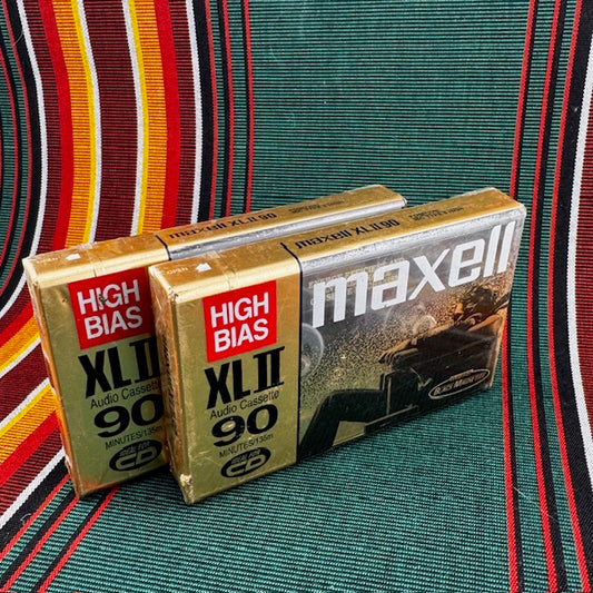 Pair of Maxell XL II 90 Cassette Tapes - New, Sealed