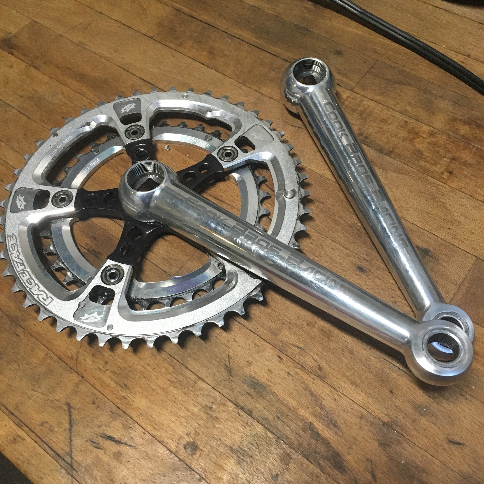 Cook Bros. Dogbone Used Crank Set with Modern Raceface Chainrings