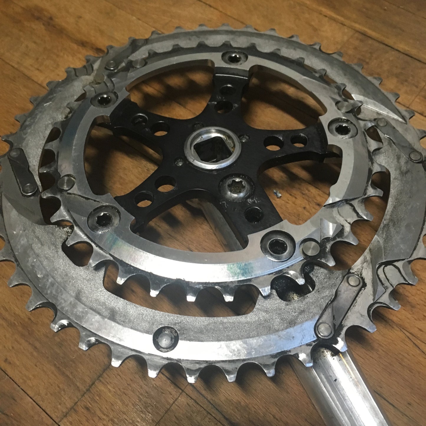 Cook Bros. Dogbone Used Crank Set with Modern Raceface Chainrings