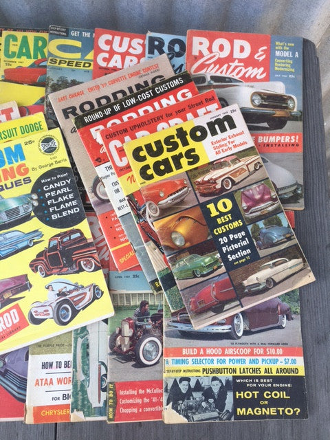 Hot Rod and Custom Car Magazines - 34 Issues of Rod & Custom, Car Craft, etc. Small Format