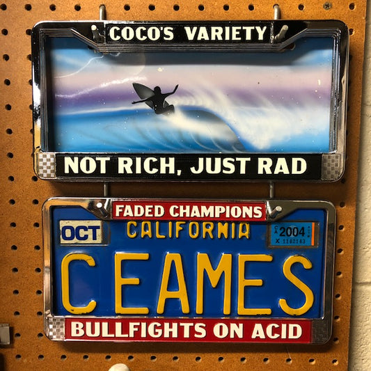 License Plate Frame - Bullfights on Acid - Faded Champions Edition