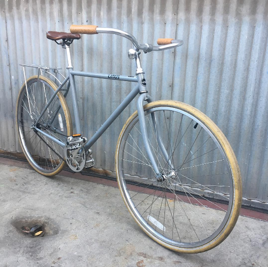 Linus Single Speed Roadster - Used, but sparingly! Rack, shellac'd cork grips!