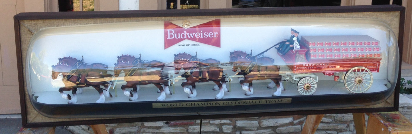 Budweiser Bubble Face Clydesdale Sign for Tavern - 6 Feet Long